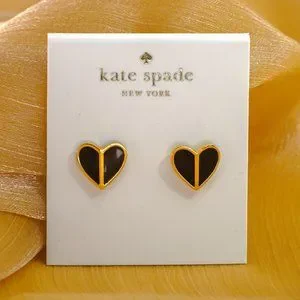 Kate Spade Heritage Heart Earrings in Black